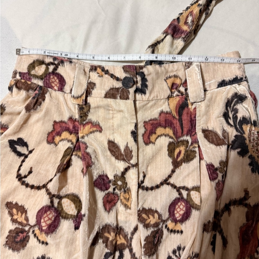 Sezane Neil velvet Trousers Size 38 Merveille Floral Pants - Picture 10 of 10
